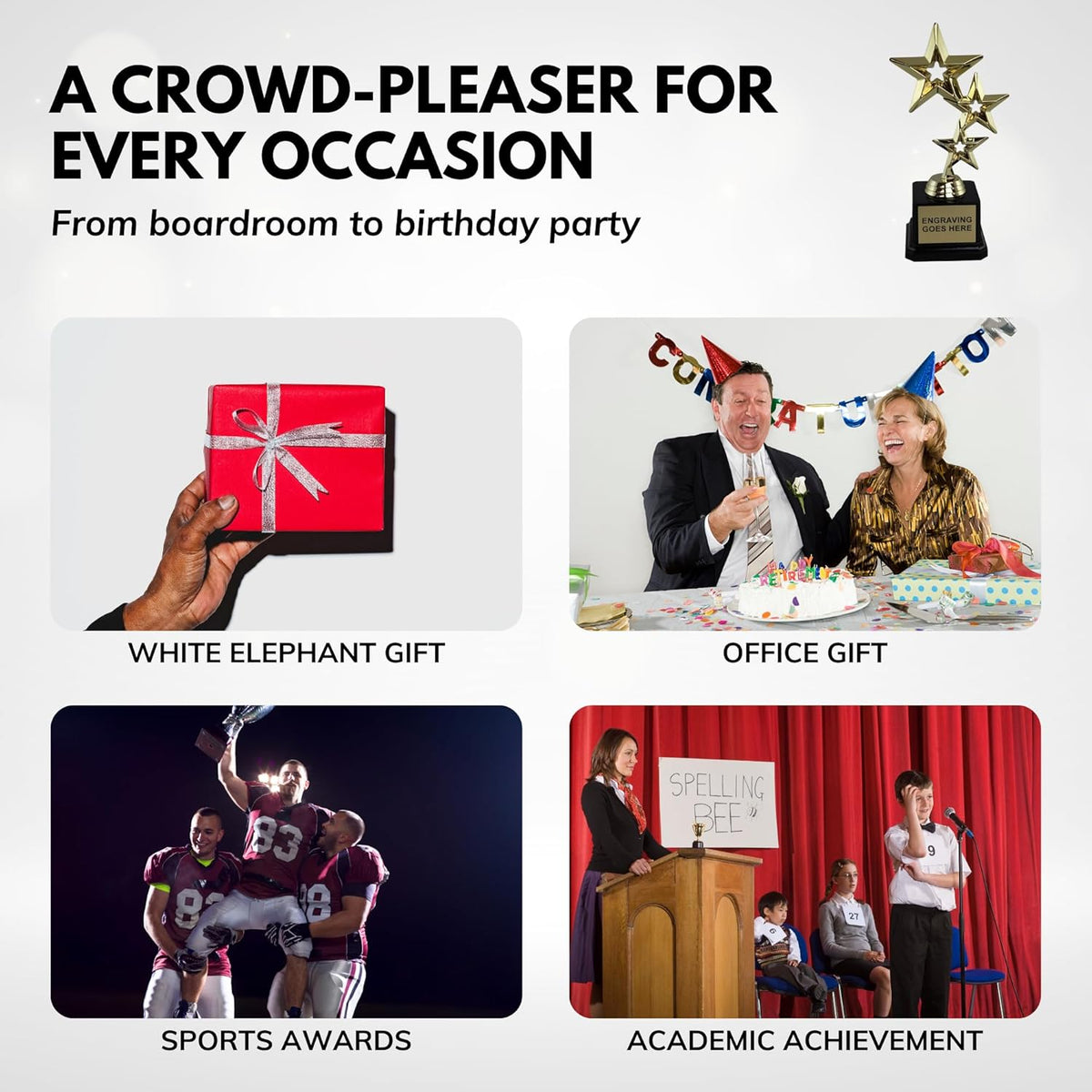 Trophy Outlet - Custom Engraved 8-Inch Star Trophy Award - Personalized Gold Recognition Trophy for Kids & Adults