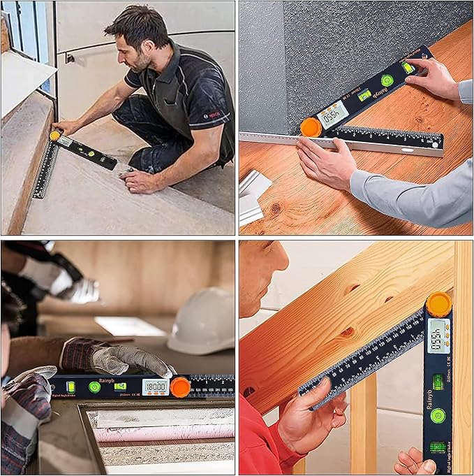 Rainyb Digital Angle Finder Tool 7inch 0-360 degree LCD Digital Protractor
