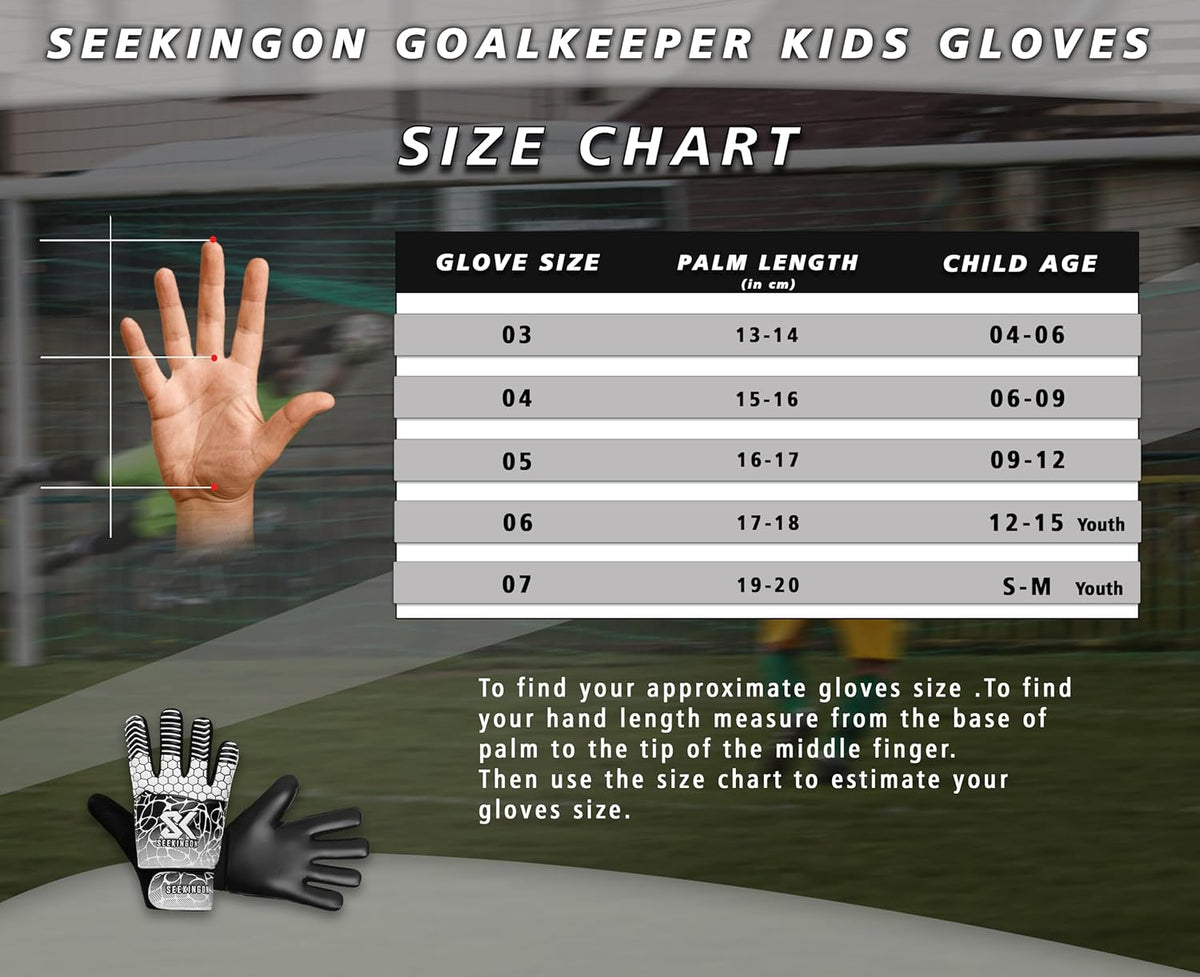 Skiennix Soccer Goalie Gloves - Youth Football Goalkeeper Gloves with Double Wrist Protection | 4mm Super Grip Palm