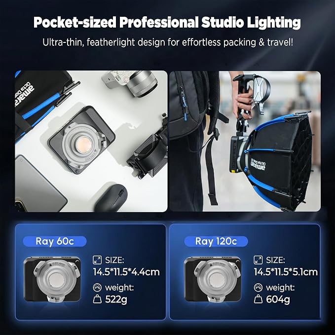 Amaran Ray 60c RGB LED Monolight, 60W Full Color COB Video Light
