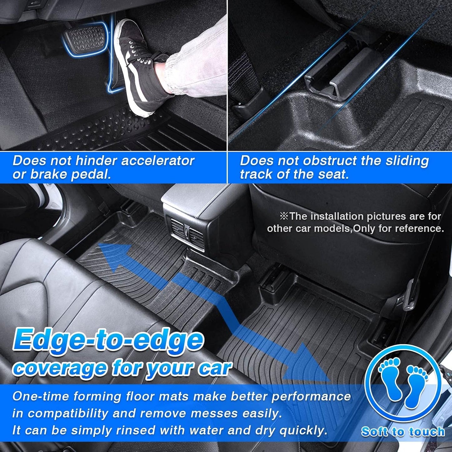 Cartist Custom Fit Floor Mats Ford Mustang Mach-E 2021 2022 2023 2024 2025 2026 (NOT for Ford Mustang), All Weather Floor Mats for Mustang Mach-E Accessories