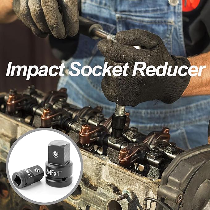 3/4" Drive (Female) x 1" (Male) Impact Socket Adapter, CR-MO Steel, Compatible with Air Impact Wrenches, Breaker Bars, Ratchets
