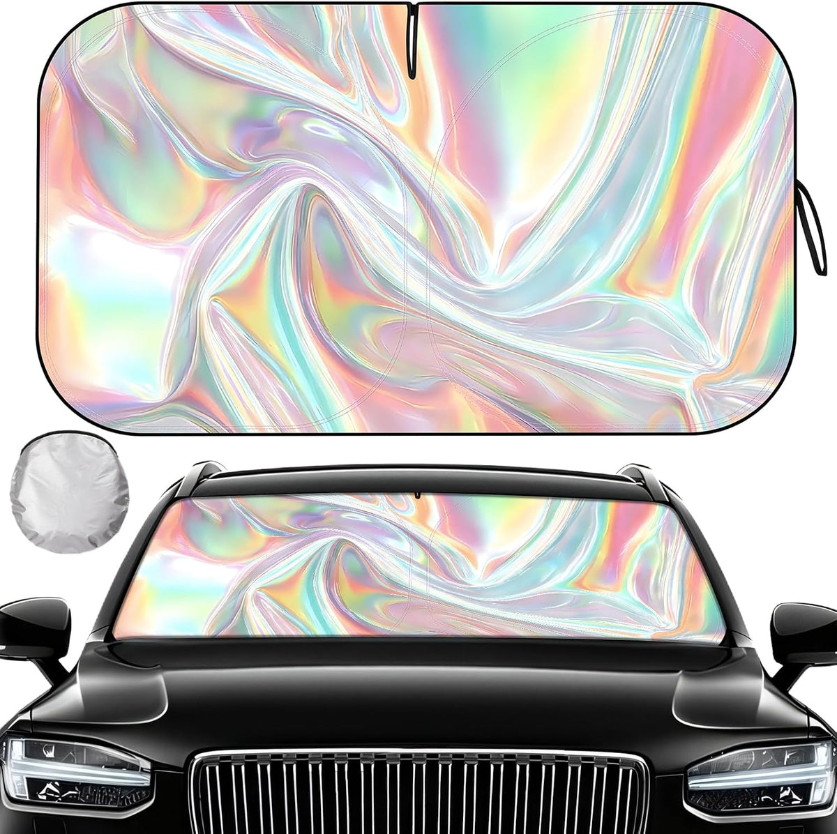 Car Windshield Sun Shade, Folding Car Shades for Front Windows UV Rays Sun Visor Shade, Keeps Your Vehicle Cool