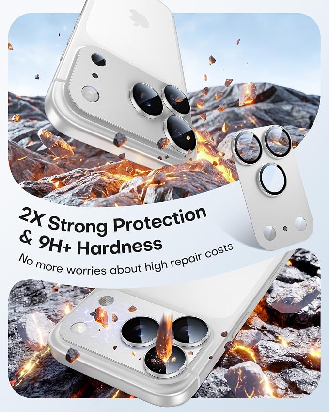 TAURI 2 Pack for iPhone 17 Pro Camera Lens Protector, Full Coverage