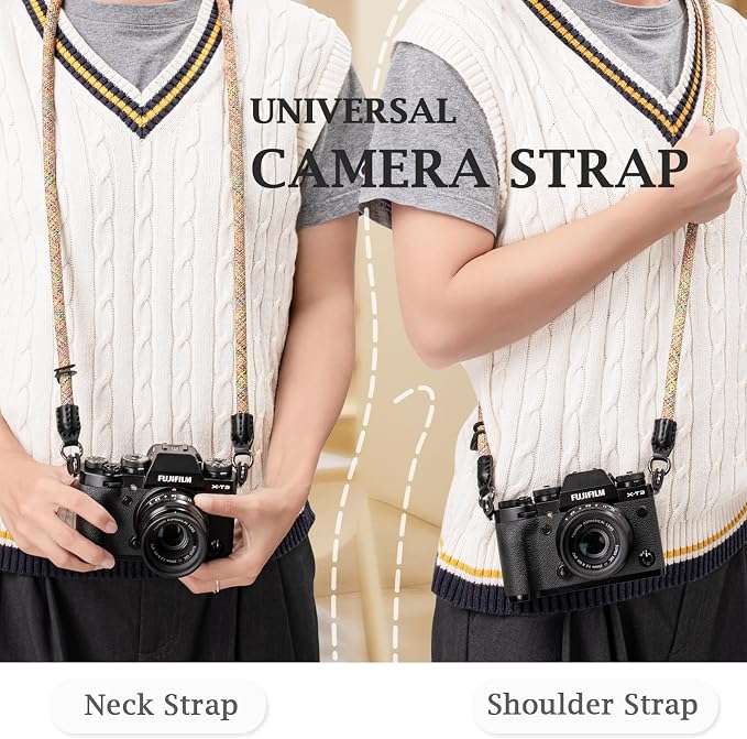 VOVMOEYA Nylon Braided Camera Rope Strap, Camera Neck Shoulder Strap