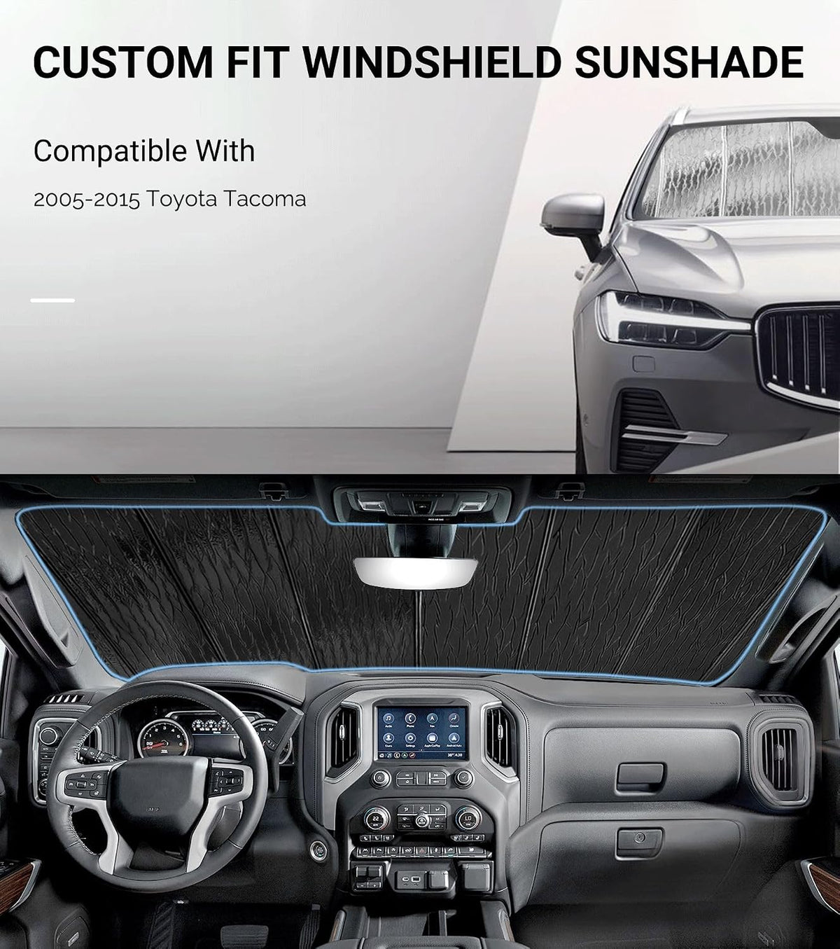 Pigenius Windshield Sun Shade for Toyota Tacoma 2005-2015 Front Window Sunshade - AstraGuard