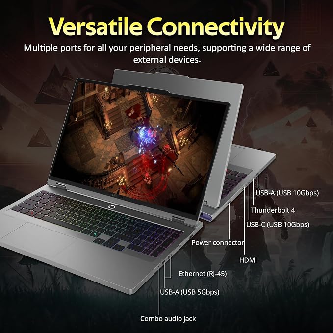 Lenovo Legion 5 16" WQXGA 240Hz Gaming Laptop, Intel Ultra 9 275HX, NVIDIA GeForce RTX 5060, 64GB DDR5, 3TB Storage (2TB SSD+1TB Docking Station Set), 24-Zone RGB Backlit Keyboard, Win 11 Pro, Gray