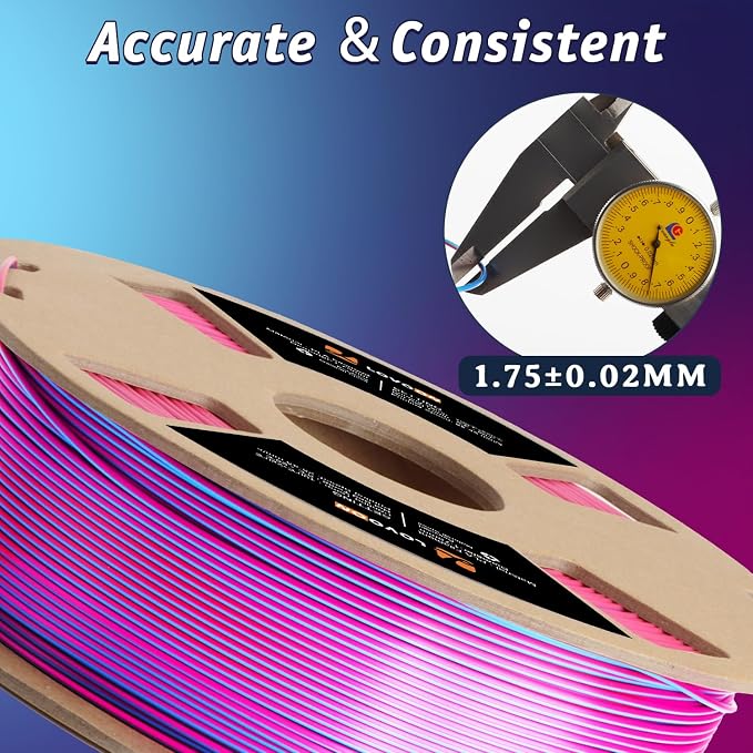 LOVOON 3D Printer Filament Dual Color Sky/Light Blue and Rose Red, PLA Filament