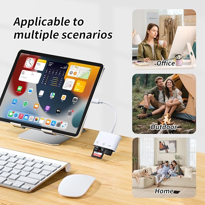 3IN1 SD Card Reader, USB C SD Card Reader, supports SD and MicroSD memory card