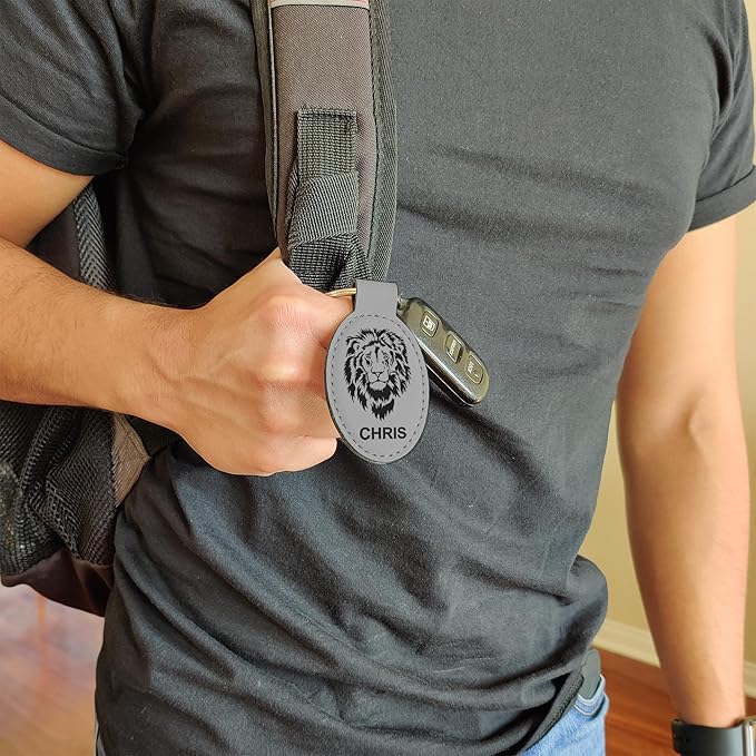 LaserGram Oval Keychain, Disc Golf, Personalized Engraving Included