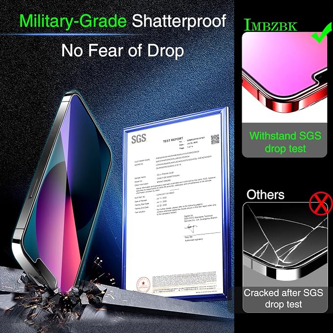 IMBZBK 3 Pack Screen Protector for iPhone 13 Tempered Glass