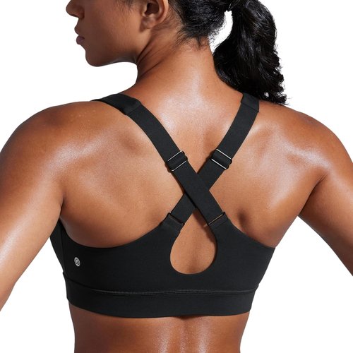 CRZ YOGA Sports Bra - Butterbreeze Criss Cross Back with V Neck & Adjustable Straps | Padded Crop Top