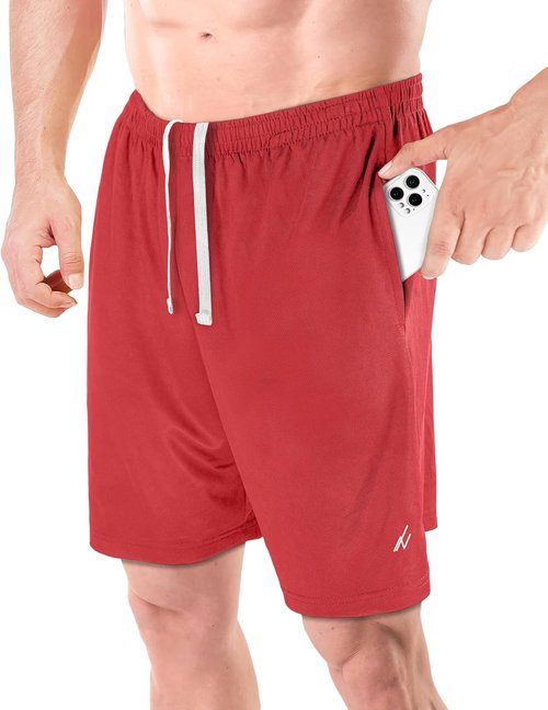 NY Threads Men's Athletic Shorts - Quick Dry Lightweight Workout Gym Shorts with Pockets