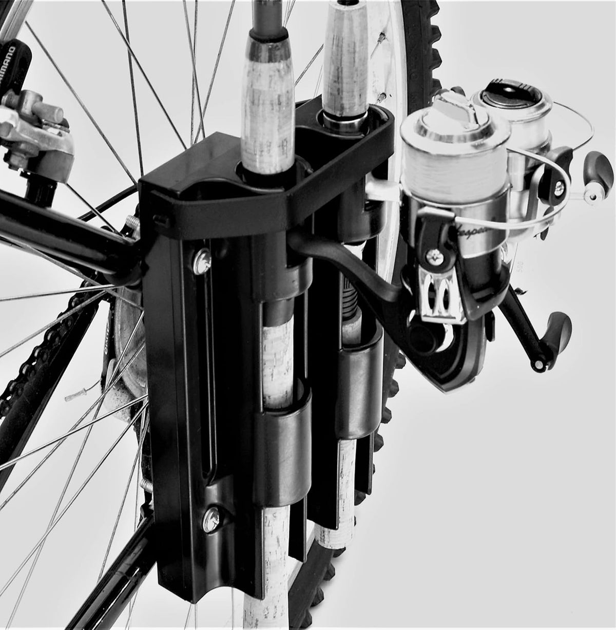 Skiennix Fishing Rod Holder - Easy Mounting Bike Accessory Secures 2 Rods | Durable Design