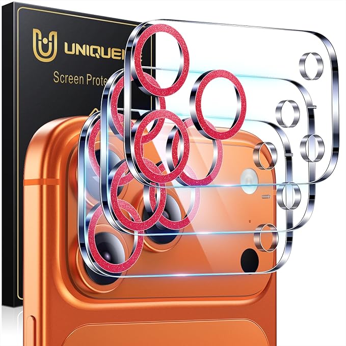 UniqueMe Compatible for 3 Pack iPhone 17 Pro Camera Lens Protector