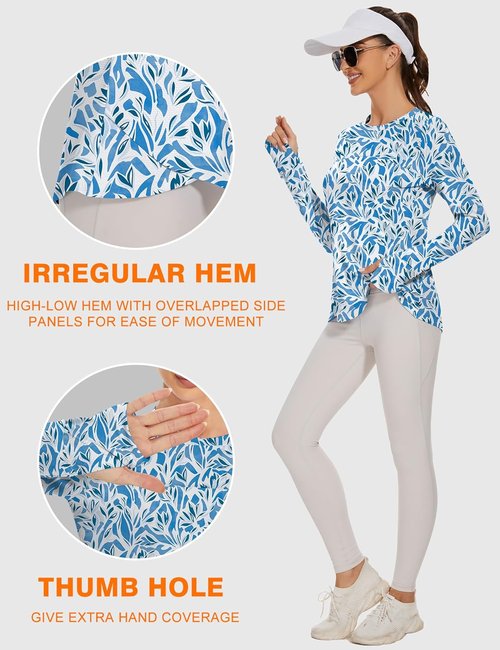 Blingfit Women's Long Sleeve Workout Tops - Lightweight UPF50+ UV Protection for Running & Hiking