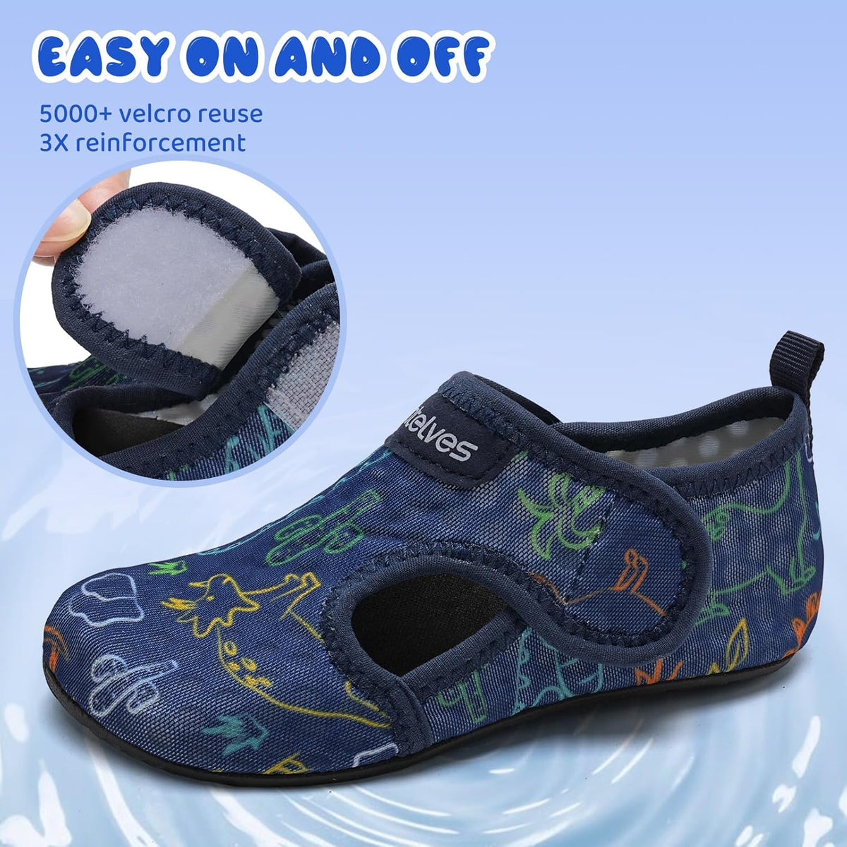 WateLves Kids Water Shoes - Non-Slip Quick Dry Aqua Socks for Toddlers | Ideal for Beach & Swim