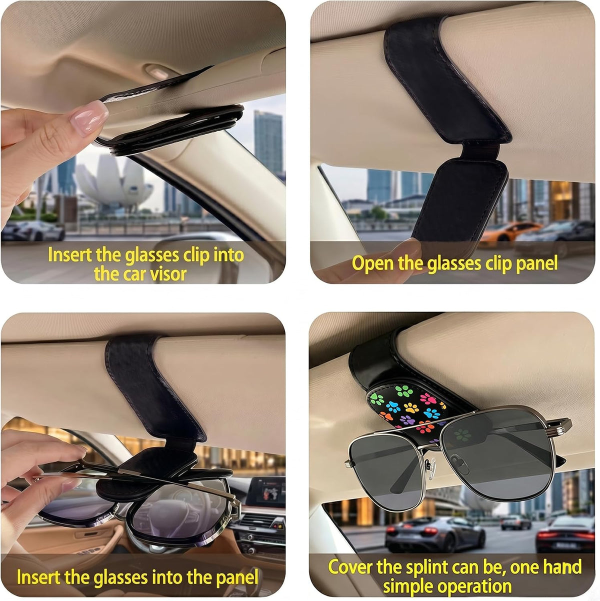Horse Car Sunglasses Holder Universal Magnetic Visor Accessories