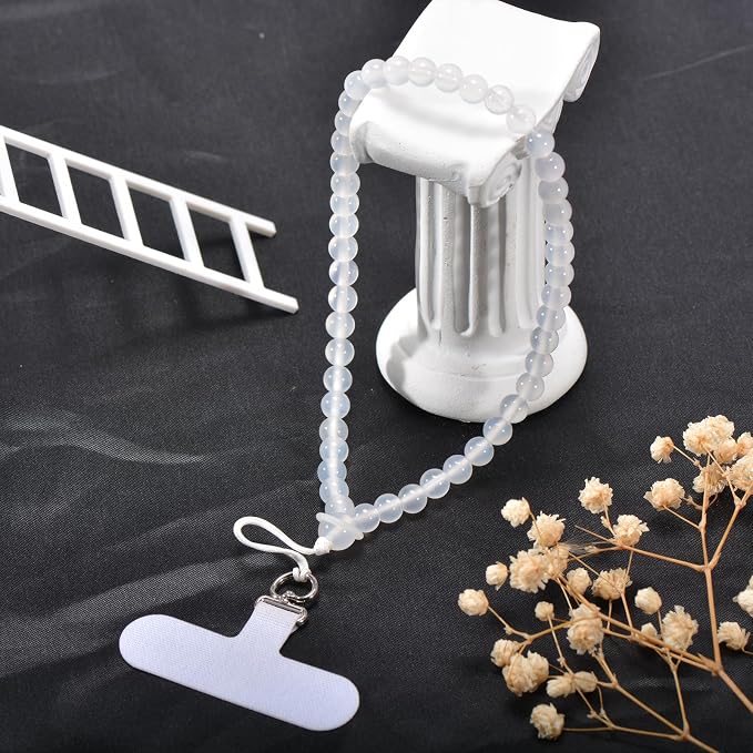 Agate Beaded Phone Wrist Strap for Women Men Stone Beads Charm Handmade