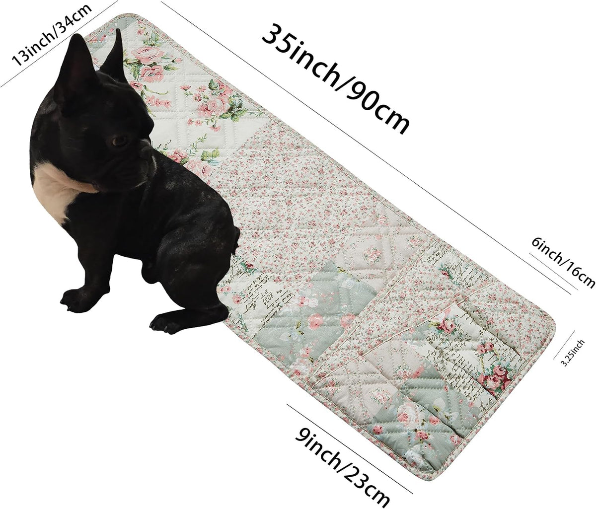 Brilliant Sunshine Soft Pink Rose & Sage Couch Armrest Cover, 35"×13"