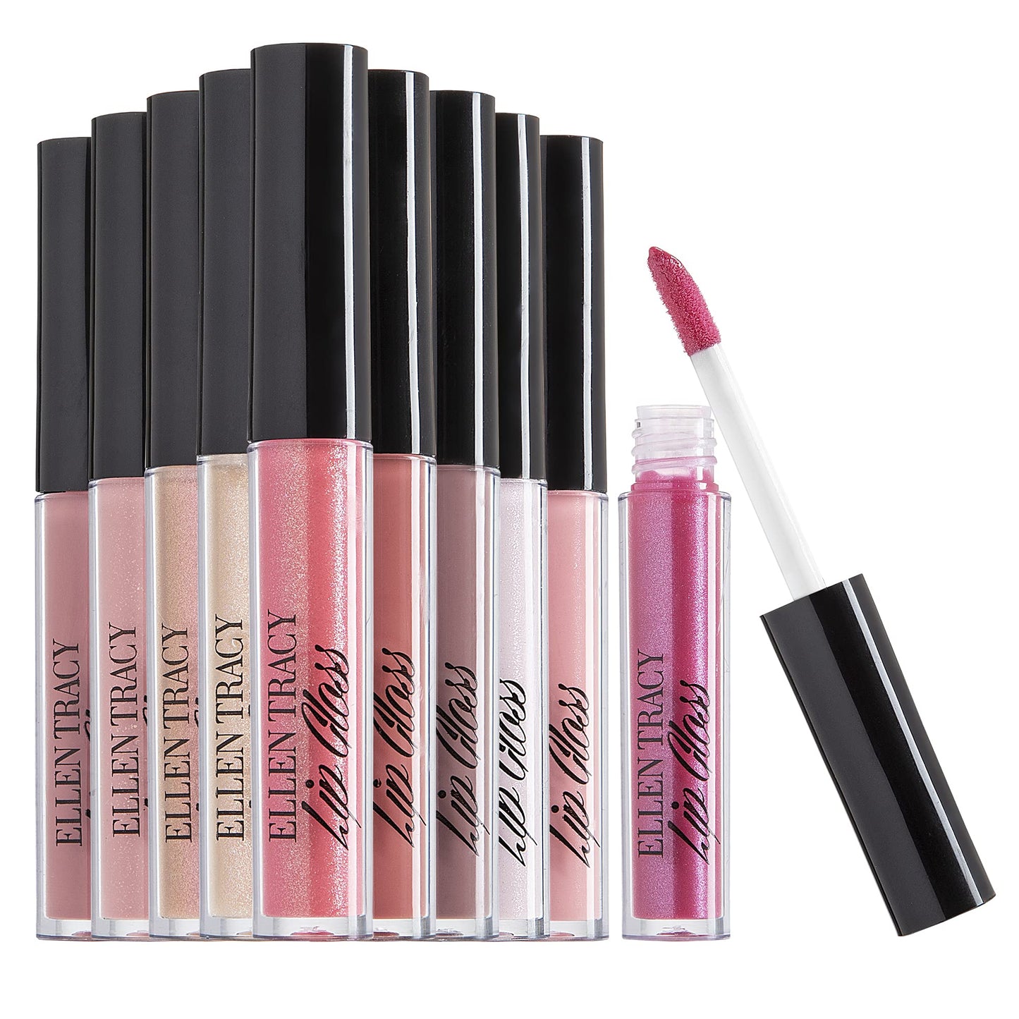 Enchante Ellen Tracy 10 Pc Lip Gloss Collection, Shimmery Lip Glosses For Women And Girls, Long Lasting Lip Gloss Set With Rich