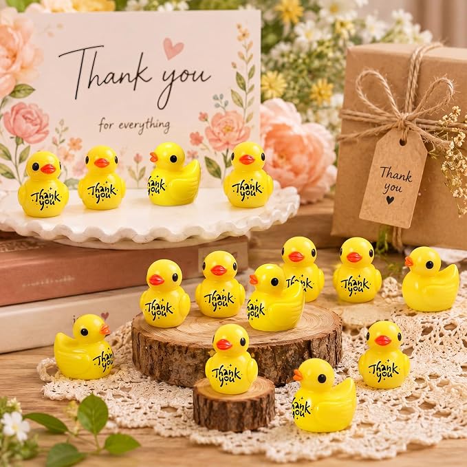 Skylety 100 Pcs Thank You Gifts Mini Resin Ducks Employee Appreciation Gifts