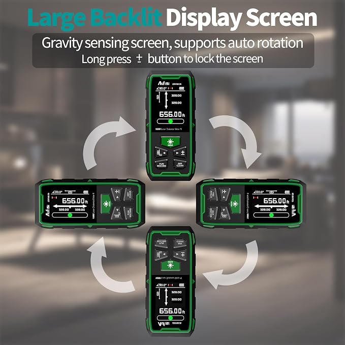 Dual Laser Measuring Tool, 656FT Rechargeable Laser Distance Meter 6 Units