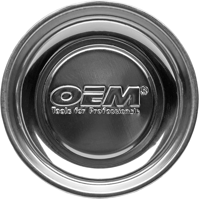 OEMTOOLS 25294 3 Piece Magnetic Tray and Pick-up Tool Set With Magnetic Metal Parts Dish Tray, Extendable Magnet Pickup Tool, Telescoping Mirror