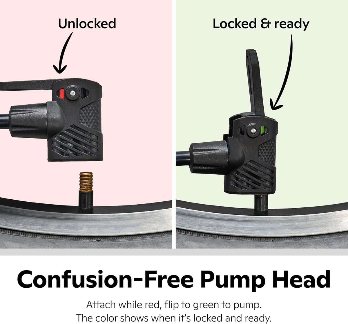 Schwinn Air Center Series Floor Pump - Dual Head Design for Schrader & Presta Valves | 100-160 PSI