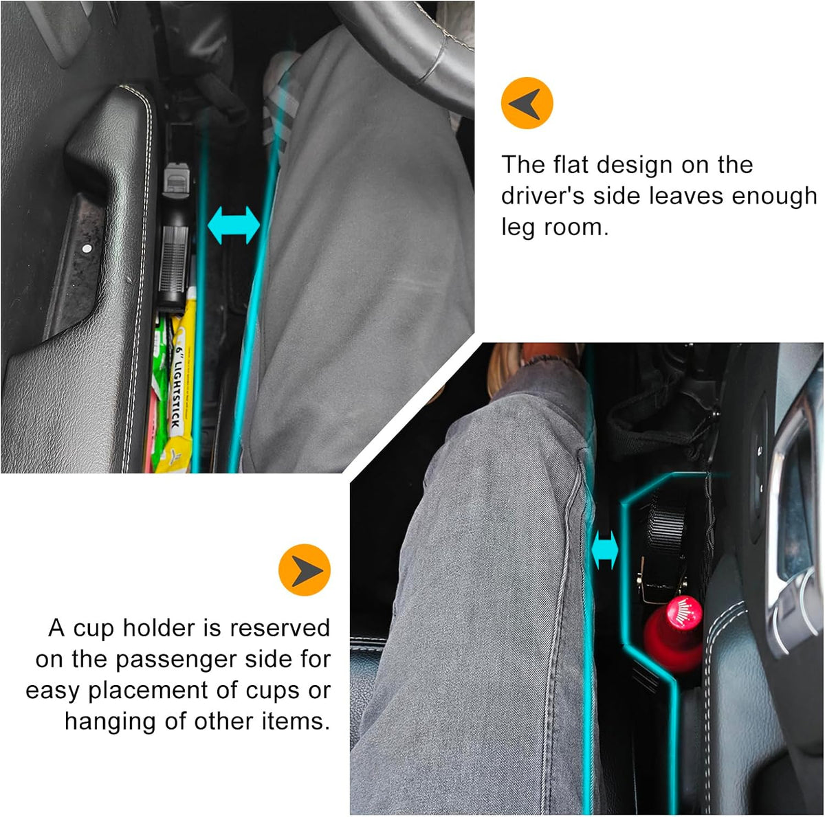 MAIKER Metal Front Door Pocket Storage Box Compatible with 2018-2024 Jeep Wrangler JL JLU 4XE & 2020-2024 Gladiator JT, Molle Panels Door Organizer Replaces Sagging Nets, 2PCS