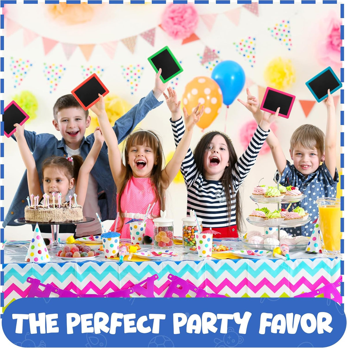 Skiennix Mini Chalkboard Set - Pack of 24 with 2 Chalk Sticks & Eraser | Perfect Birthday Party Favors for Kids