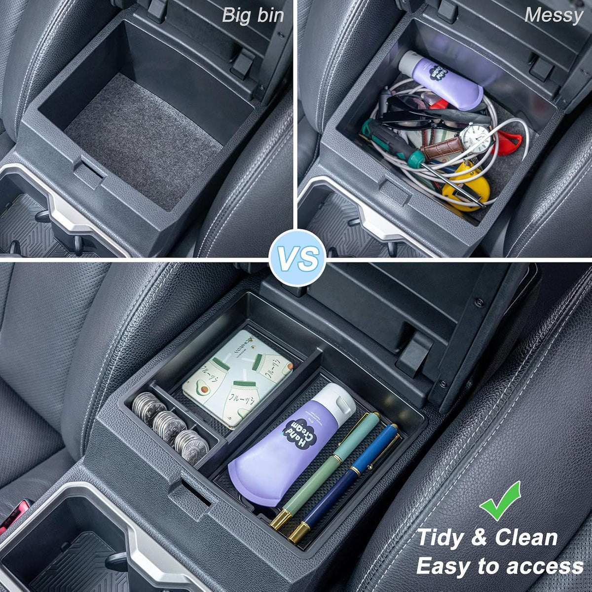 JKCOVER 2PCS Armrest Organizer Box Compatible with 2024-2026 Toyota Tacoma