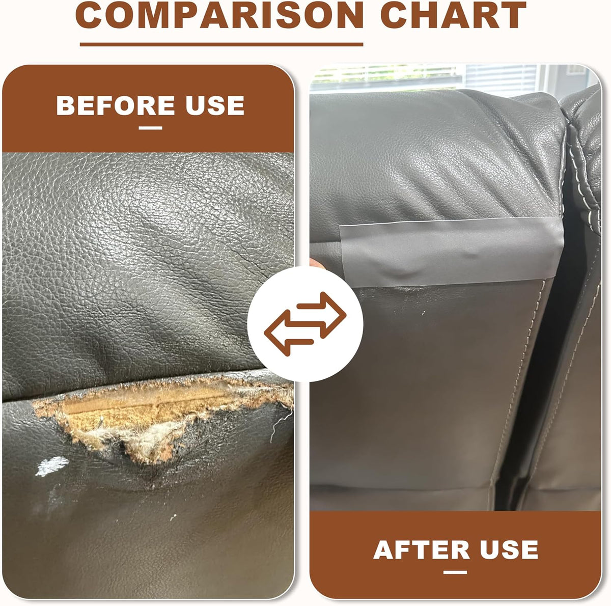 TIANLDD Leather Repair Tape,16 x 80 Inches Self Adhesive Leather Repair Patch，Leather Repair Kit for Furniture，Couches,Car Seats,Cabinets,Handbags(Light Brown-Fine Lines)