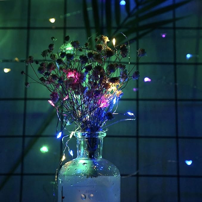 15 Pack 30 LED Micro Starry String Lights Battery Operated(Included),Fairy Waterproof Silver Wire Lights,for DIY Party Garden Wedding Table Indoor&Outdoor Decorations