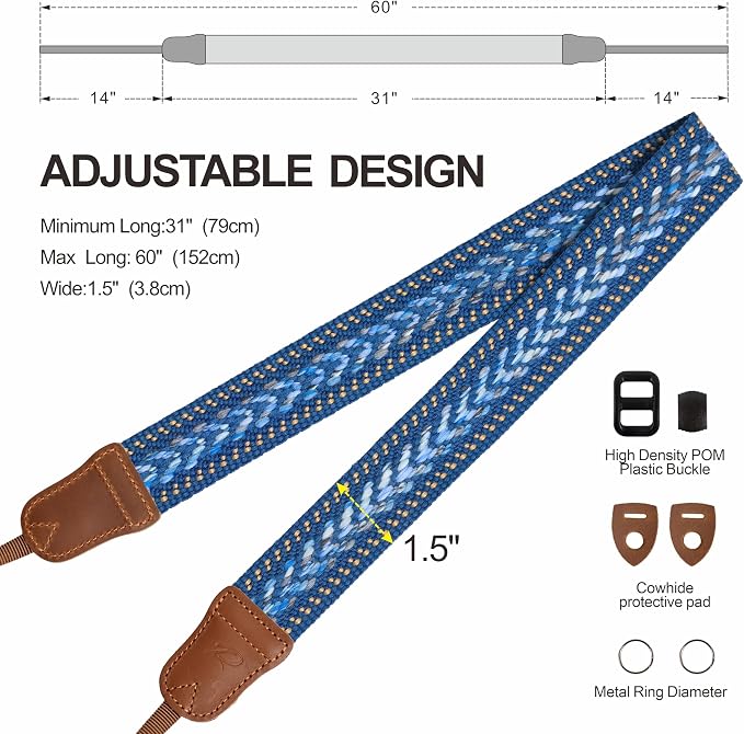 Padwa Lifestyle Speed Blue Camera Strap