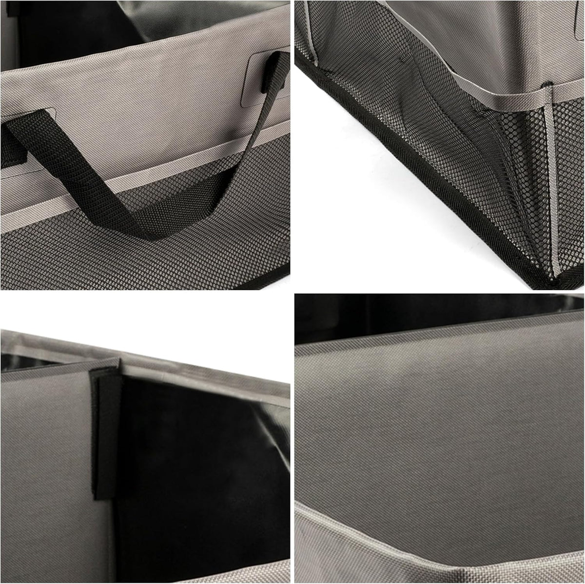 Heavy-Duty Waterproof Car Trunk Organizer – Rugged PVC-Coated Organizer, Collapsible Storage for Truck, SUV, Road Trips, Camping, Overlanding & Outdoor Adventure (Gray, L)