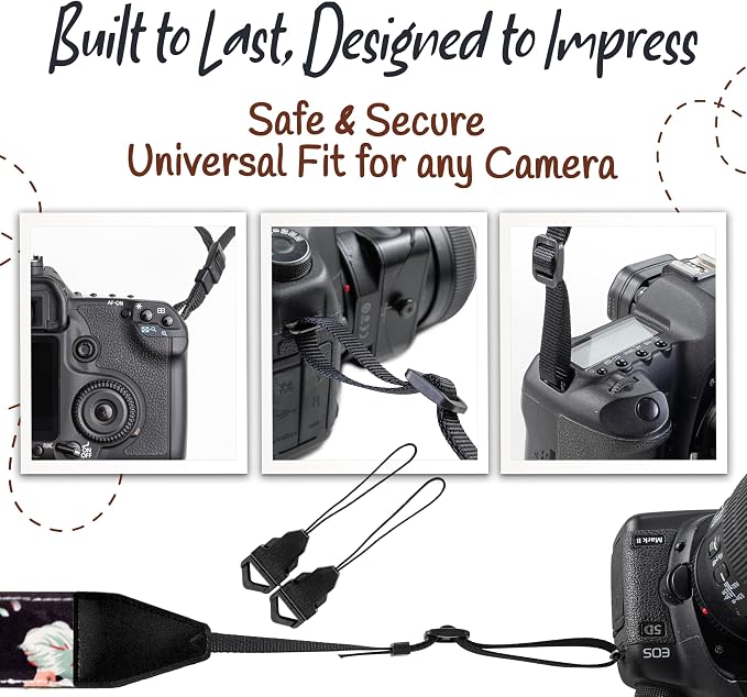 Art Tribute Camera Strap, Vintage Embroidered Neck Shoulder & Crossbody Camera