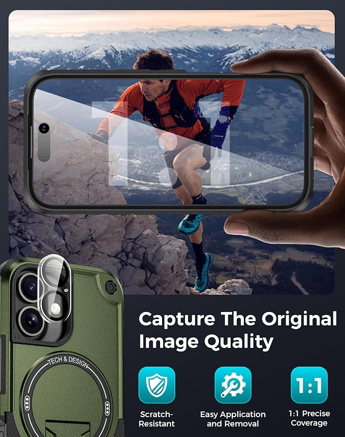 Goton for iPhone 16 Case with Privacy Tempered Glass Screen Protector & Camera