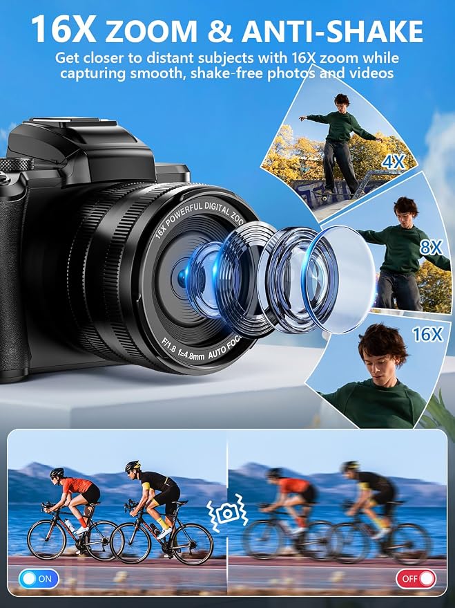 8K Digital Camera, 88MP WiFi Cameras