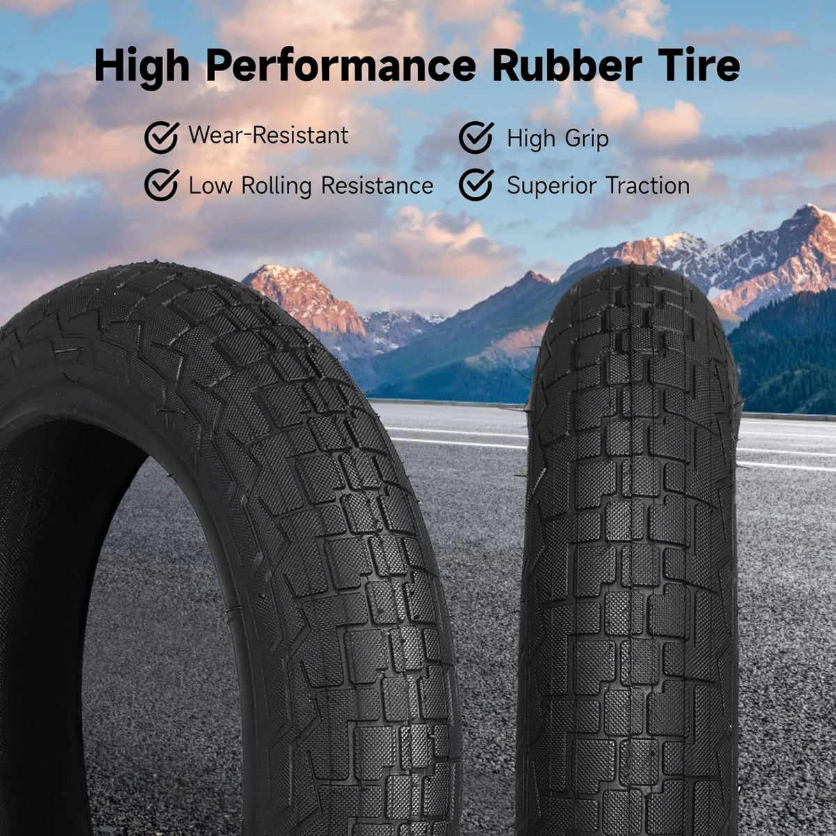 Yeesport 12.5" Kid Bike Tire - Heavy Duty 2-Pack with Inner Tubes & Repair Kit | 12.5x2.25 Schrader Valve