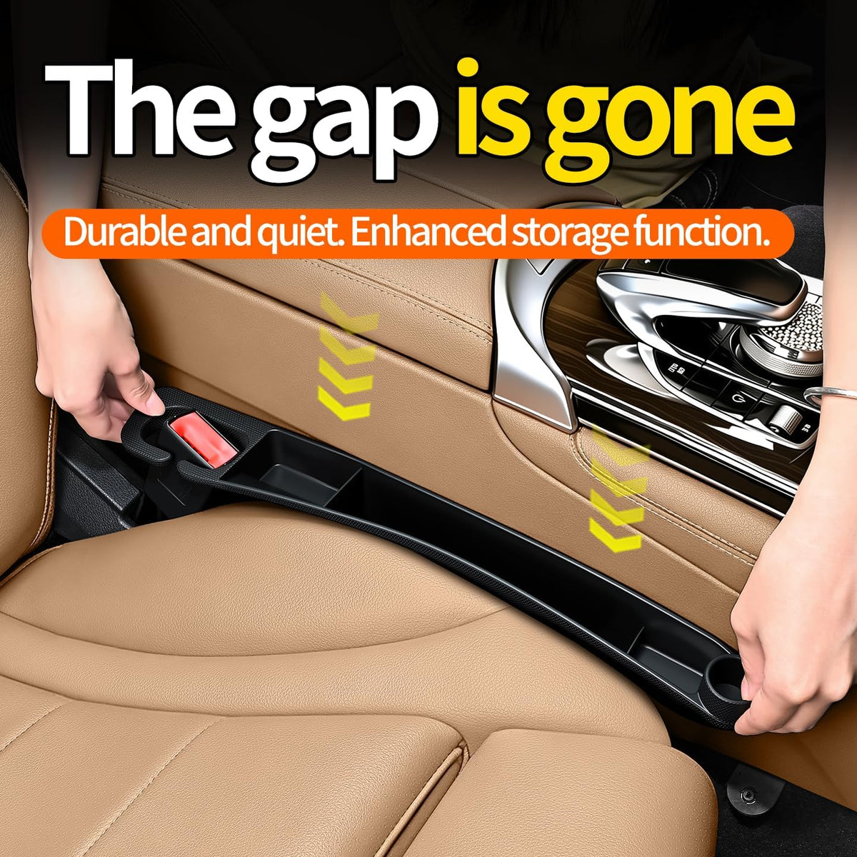 2PCS Car Seat Gap Filler, Universal Fit Automotive Seat Organizer ，Black