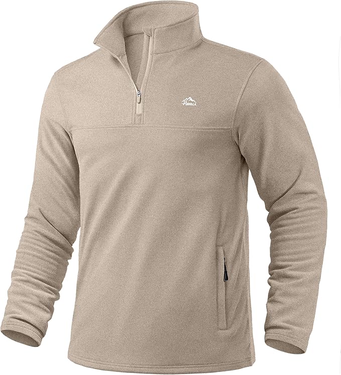 Pudolla Men's Quarter Zip Pullover with 2 Pockets Fleece Warm Soft Golf Sweatshirts for Athletic Workout Running