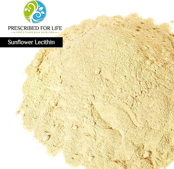 Prescribed For Life Sunflower Lecithin Powder, Unbleached, Gluten Free, Vegan, Non GMO, Soy Free, Kosher, Naturally Rich in Choline & Essential Fatty Acids (20kg / 44lb)