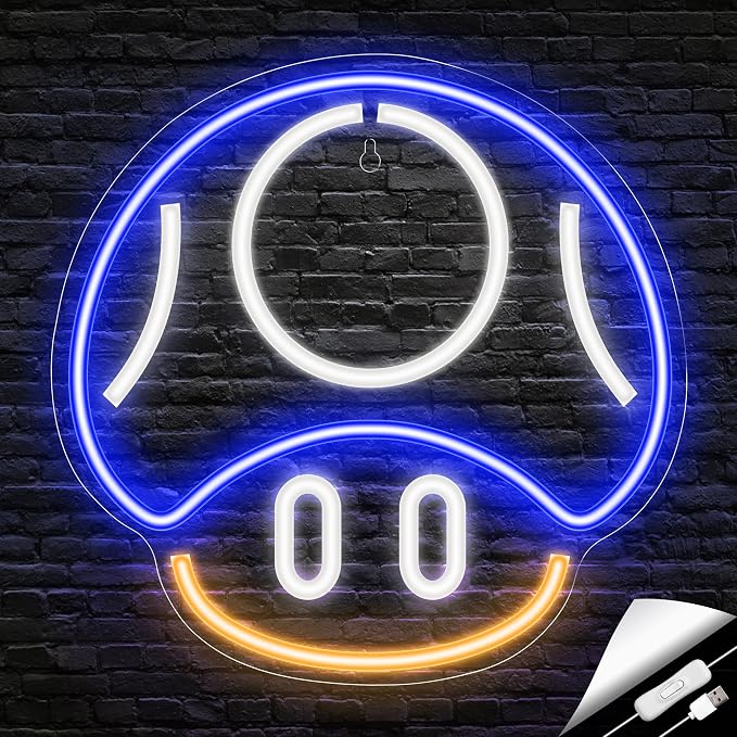 Kavaas Gaming Neon Sign, Mushroom Neon Sign