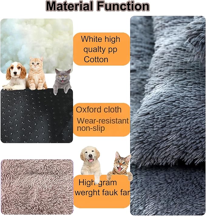 Dog Crate Mat, Dog Bed for Large Dogs, Comfy Fluffy Kennel Pad Anti-Slip for Dog beds & Furniture, Quilted Dog Bed for Pets for Medium/Small Dogs Cats (Color : Brown, Size : 48x33)