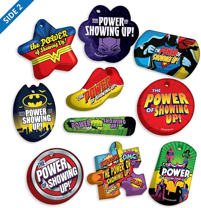Brag Tags Awesome Attendance Heroes Value Pack to Improve Student School &