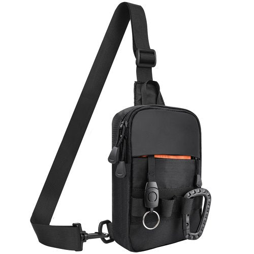 DEYACE Mens Sling Bag, YKK Zippers Small Crossbody Bag for Hiking Travel Work, Water Resistant Utility EDC Mini Chest Bag