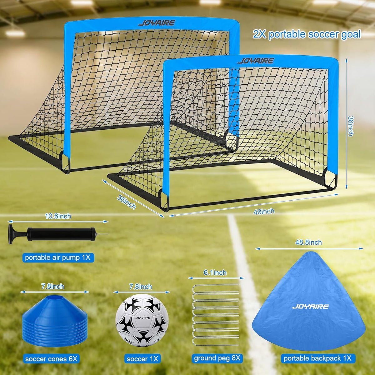 Pro-Grade Kids Soccer Goal - Tear-Resistant 5-Layer Net & Durable 10mm Poles | Portable 4x3ft/6x4ft/7x5ft Set
