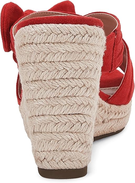 Womens Espadrilles Wedge Sandals Slides Platform Slip on Bow Knot Open Toe Summer Mules Shoes