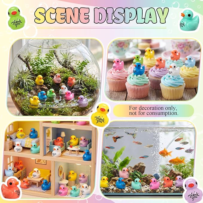 Skylety 50 Pcs Thank You Gifts Mini Resin Ducks Appreciation Gifts